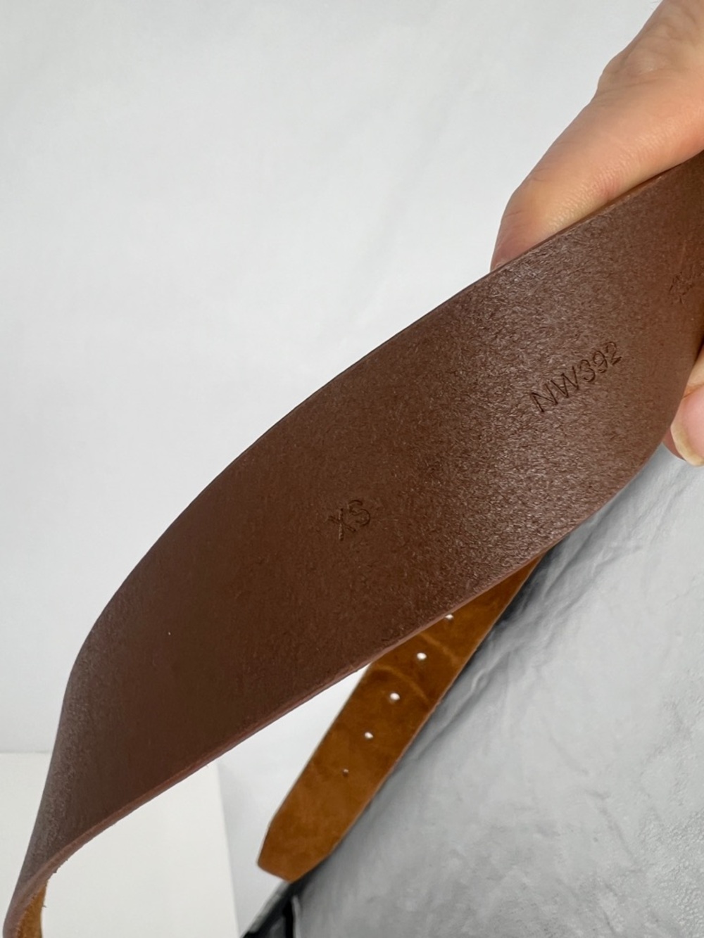 Madewell Brown Suede Belt with Brass Oval Buckle NW392 - Picture 5 of 8
